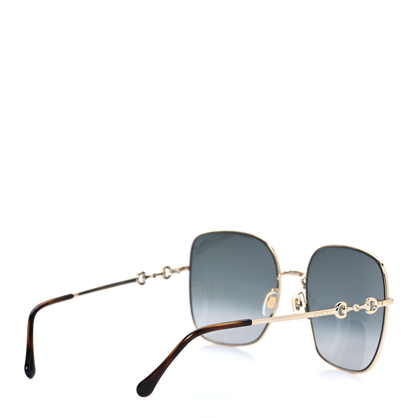 Metal Horsebit Square Frame Sunglasses GG0879S Grey