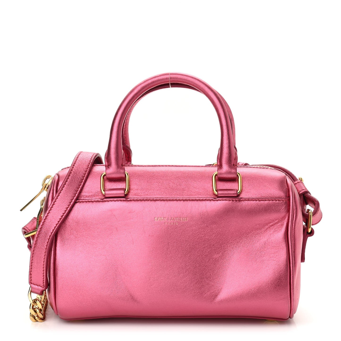 Metallic Lambskin Classic Duffle Toy Pink