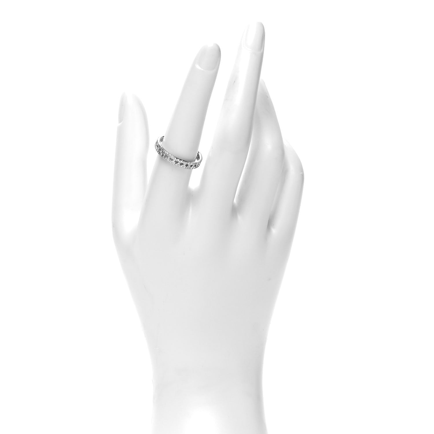 Tiffany 18K White Gold Diamond T True Narrow Band Ring 56 7.5 2 of 4
