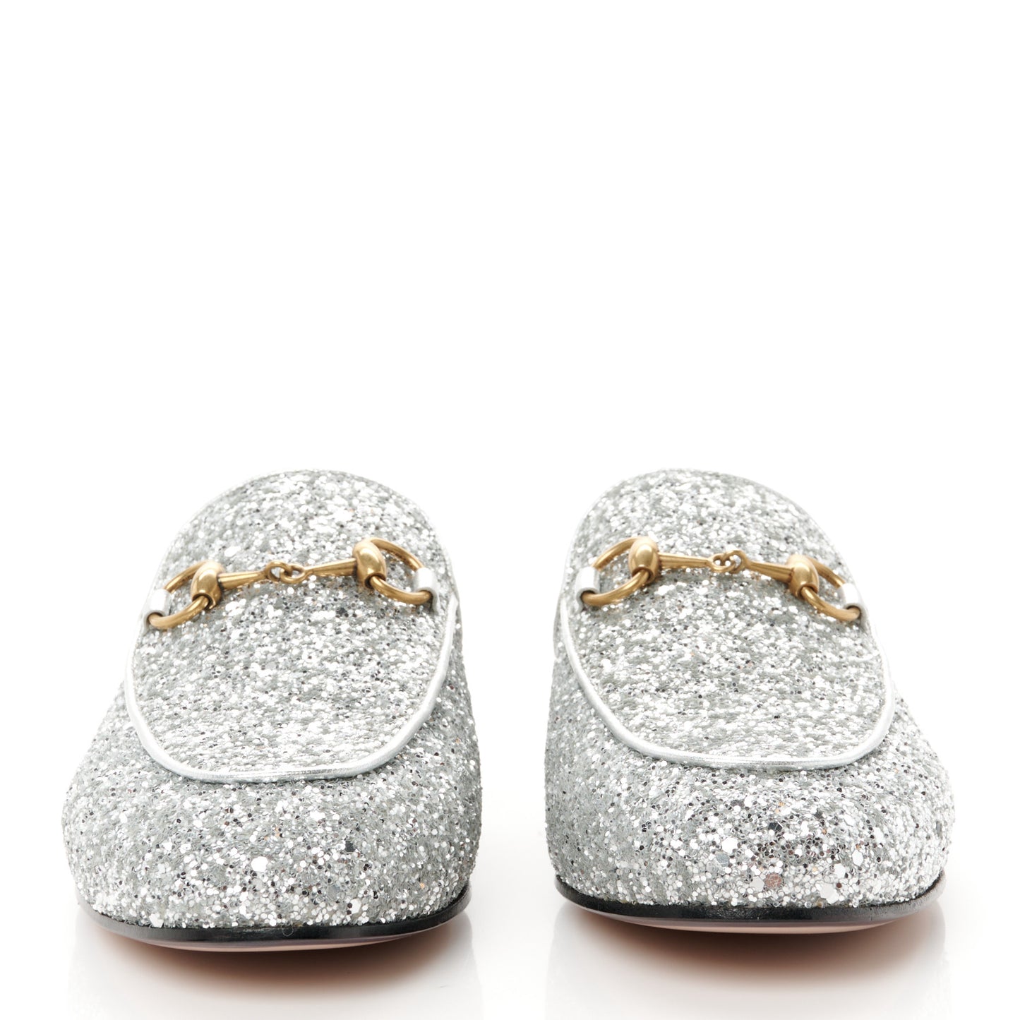 Glitter Womens Princetown Slippers 36 Silver