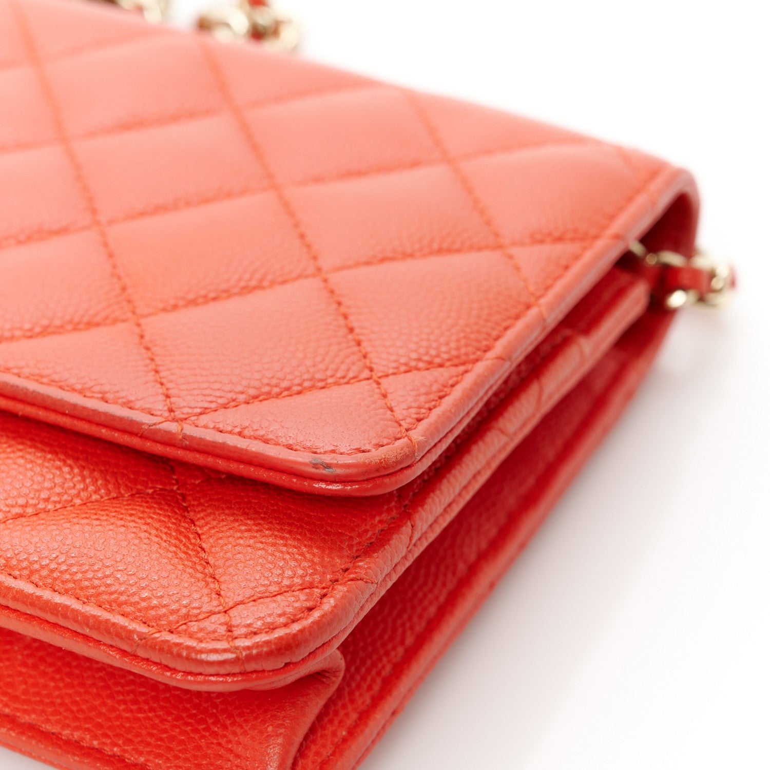 Chanel Caviar Quilted Wallet on Chain WOC Red 12 of 12