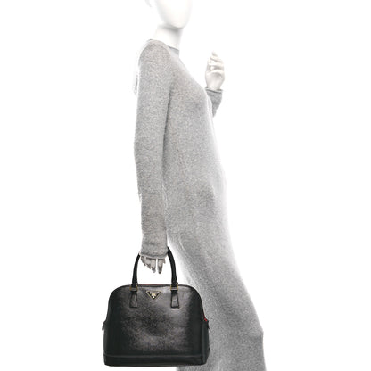 Prada Saffiano Vernice Open Promenade Tote Black Rosso 2 of 11