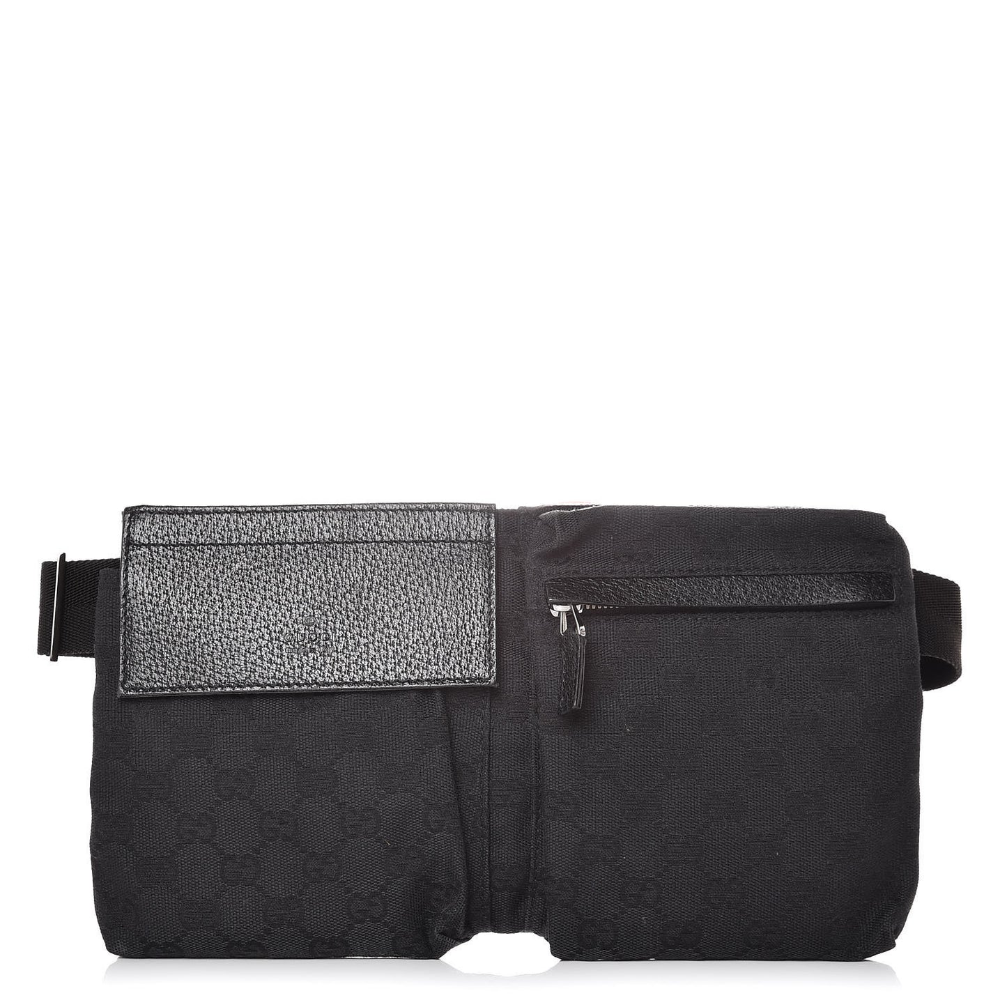GG Monogram Double Pocket Belt Bag Black
