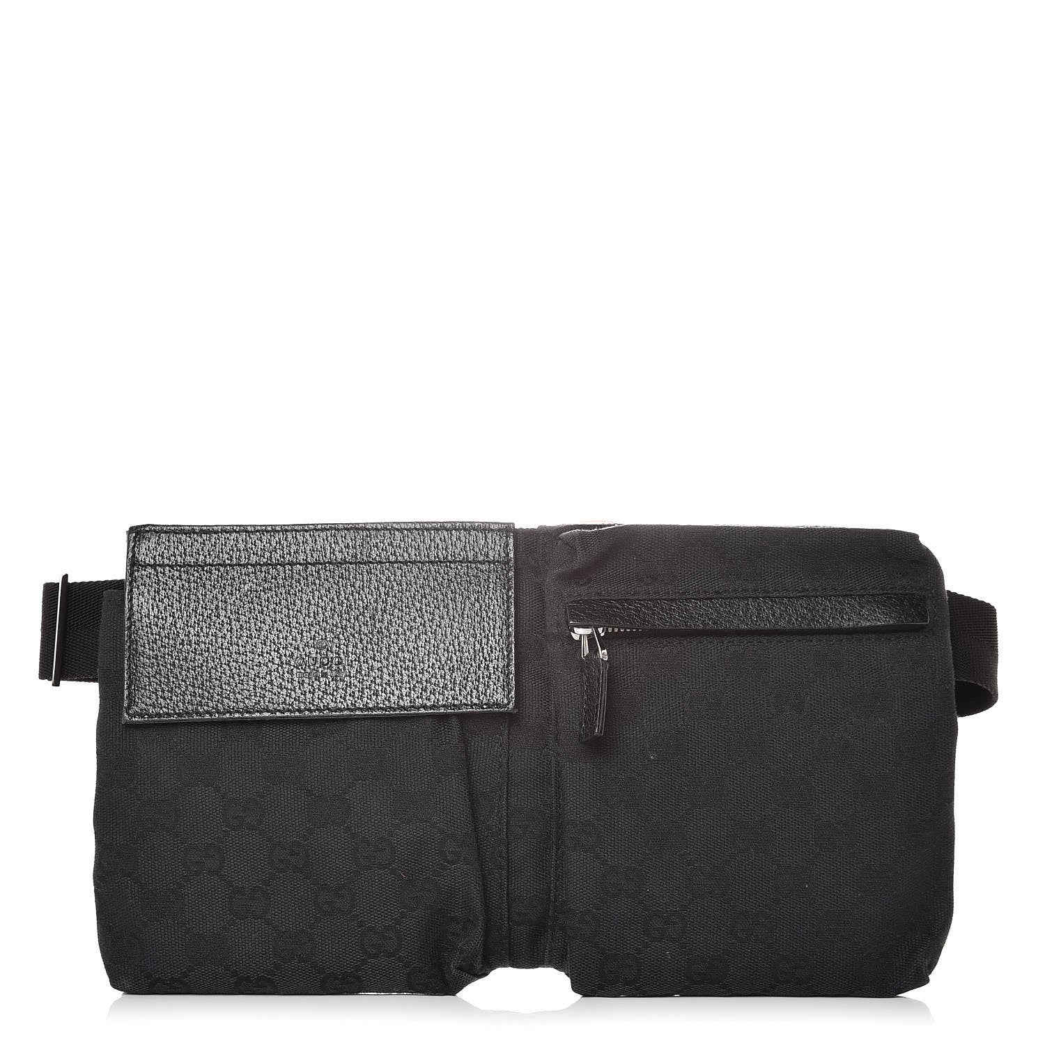 Gucci GG Monogram Double Pocket Belt Bag Black 1 of 13