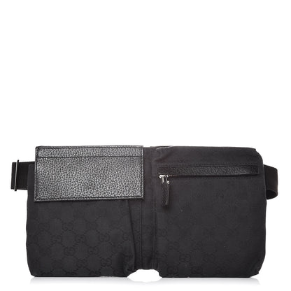 Gucci GG Monogram Double Pocket Belt Bag Black 1 of 13