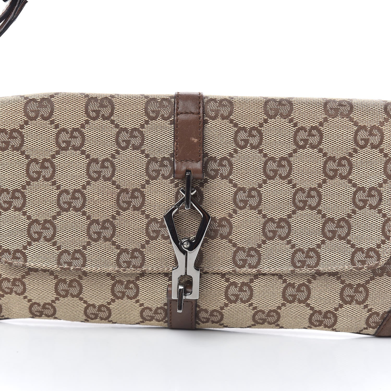Gucci Monogram Jackie O Flap Bag Brown 15 of 15