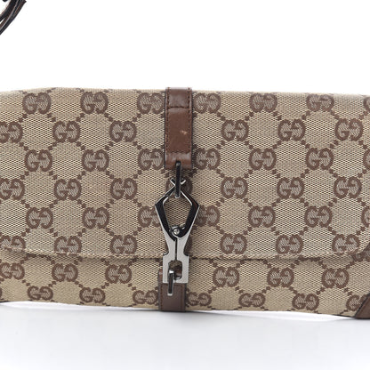 Gucci Monogram Jackie O Flap Bag Brown 15 of 15