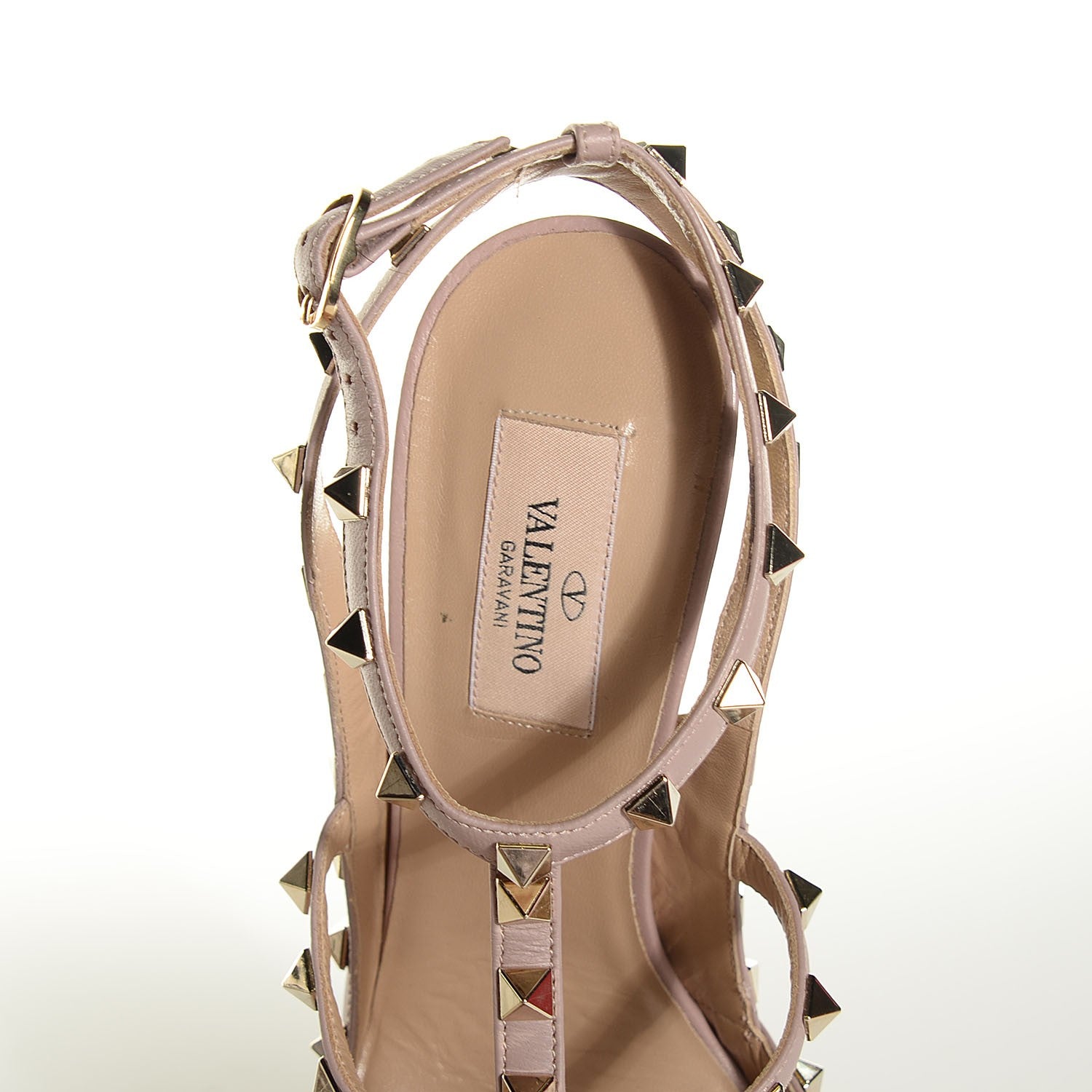 Valentino Garavani Patent Rockstud Ankle Strap 100mm Pumps 39 Naples Yellow Poudre 7 of 7