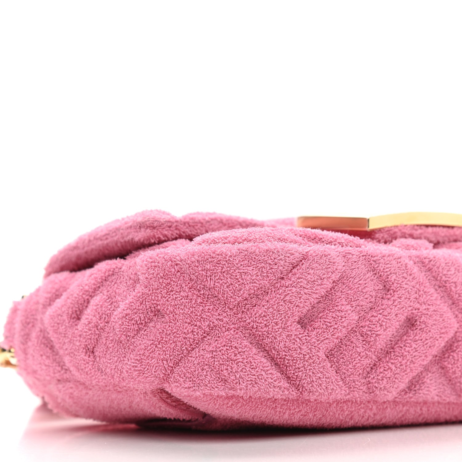 Fendi Terry Cloth Vitello Century Matte FF 1974 Embossed Belt Baguette Lollypop 8 of 9