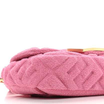 Fendi Terry Cloth Vitello Century Matte FF 1974 Embossed Belt Baguette Lollypop 8 of 9