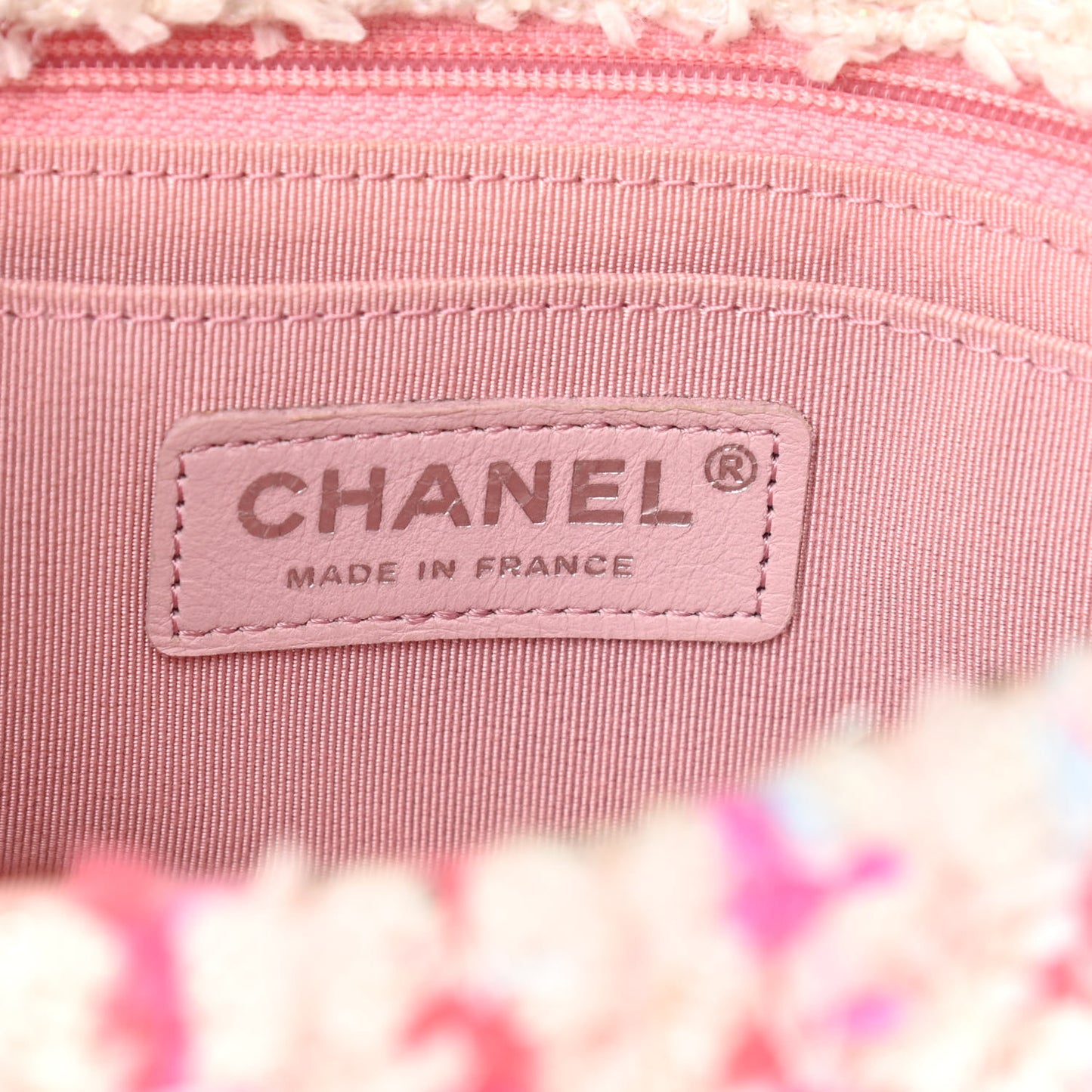 Tweed Quilted Mini Rectangular Flap Light Pink Silver Blue