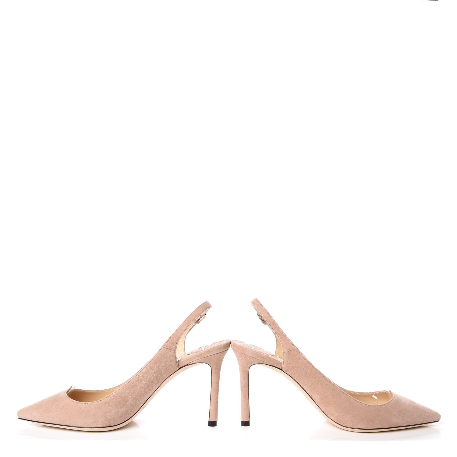 Jimmy Choo Suede Erin 85 Slingback Pumps 37.5 Ballet Pink 6 of 10