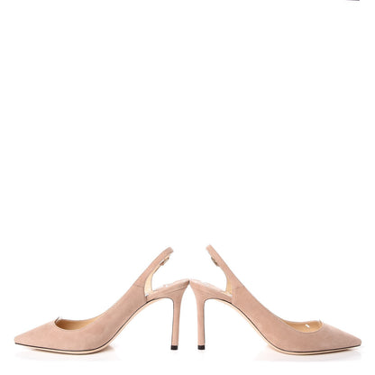 Jimmy Choo Suede Erin 85 Slingback Pumps 37.5 Ballet Pink 6 of 10
