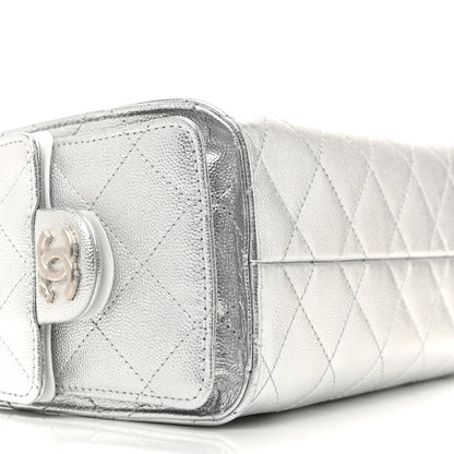 Chanel Metallic Caviar Quilted Mini Chanel 25 Handbag Silver 9 of 10