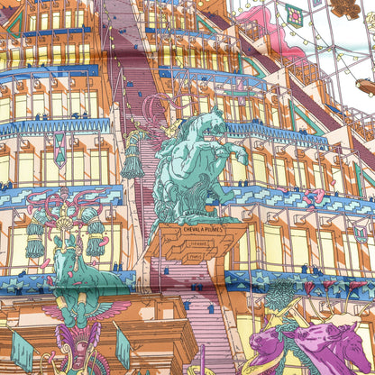 Hermes Silk La Legende Du Cheval A Plumes Scarf 90 4 of 5