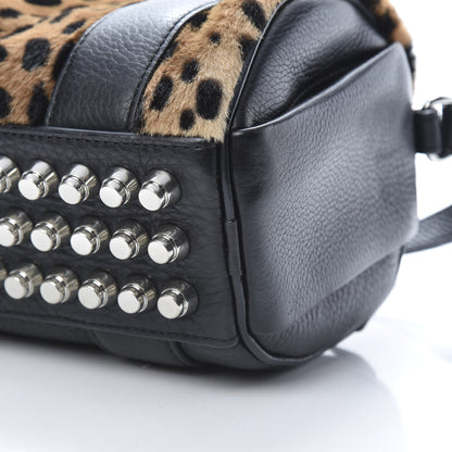 Alexander Wang Kangaroo Fur Mini Rockie Black Cheetah Rhodium Hardware 10 of 10