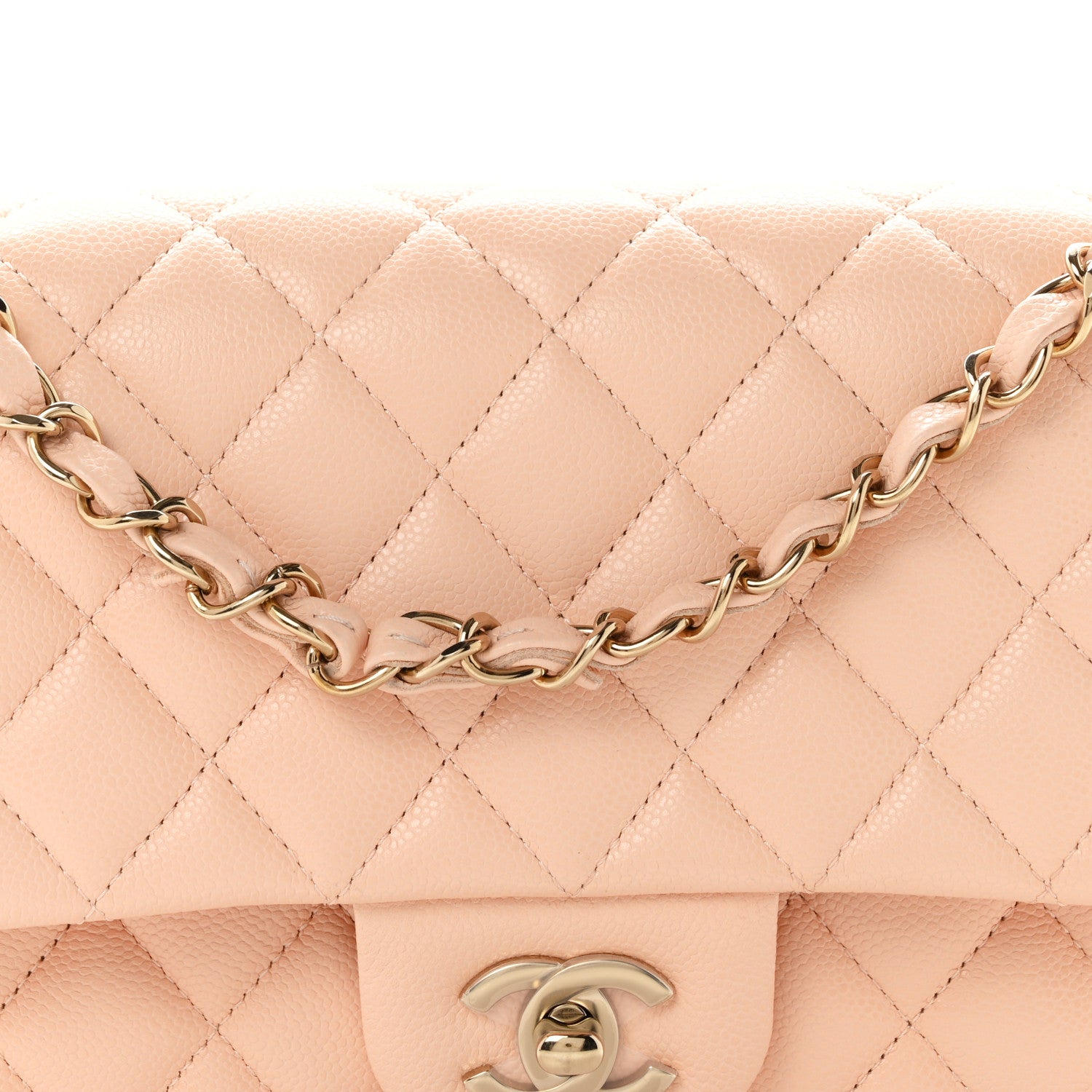 Chanel Caviar Quilted Medium Double Flap Light Pink 7 of 9