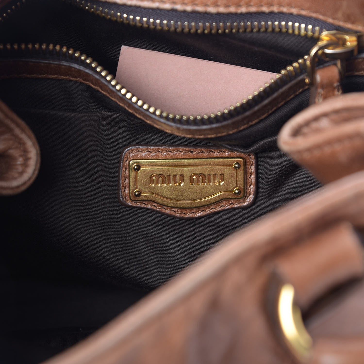 Miu Miu Vitello Lux Mini Bow Bag Brown 6 of 14