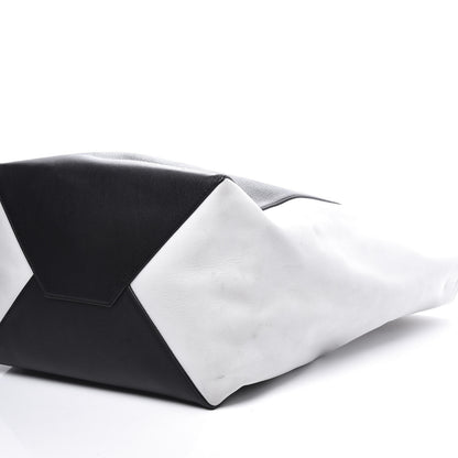Celine Grained Calfskin Medium Horizontal Cabas Phantom Black White 8 of 11