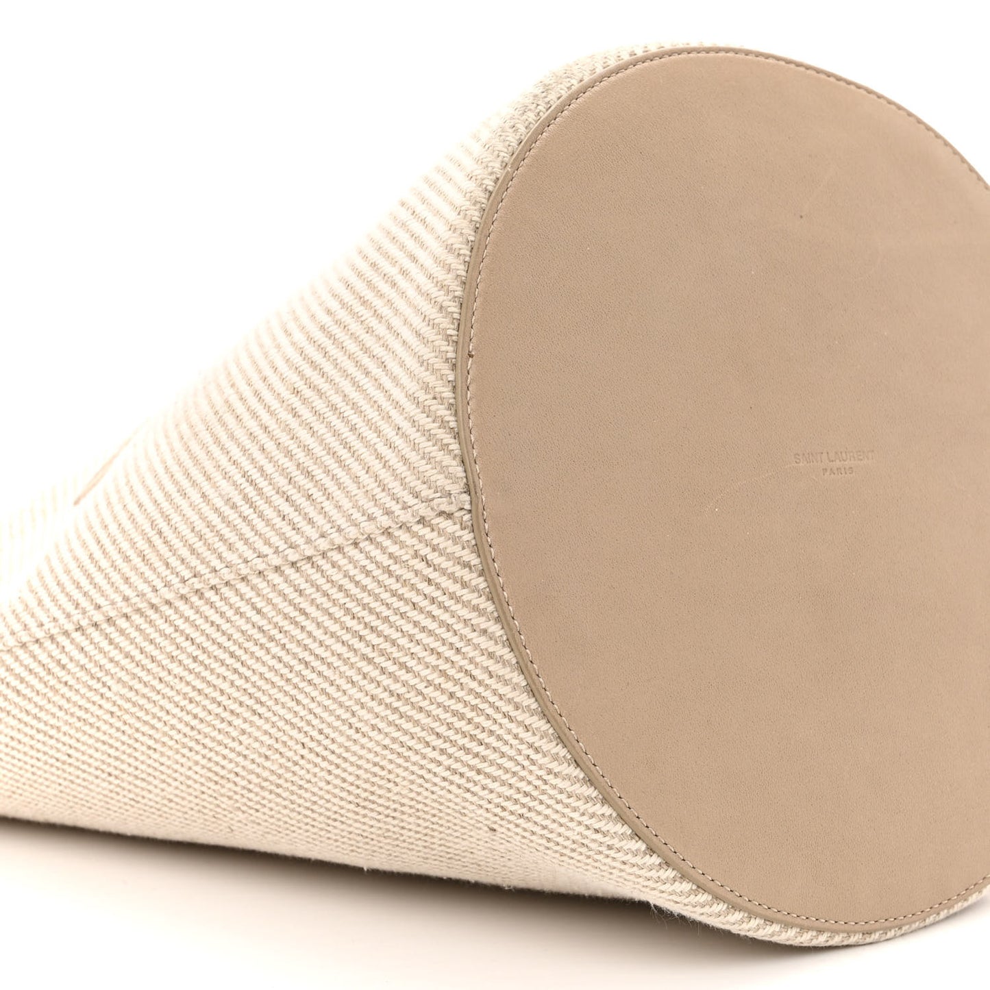 Diagonal Canvas Calfskin Rive Gauche Bucket Bag Beige