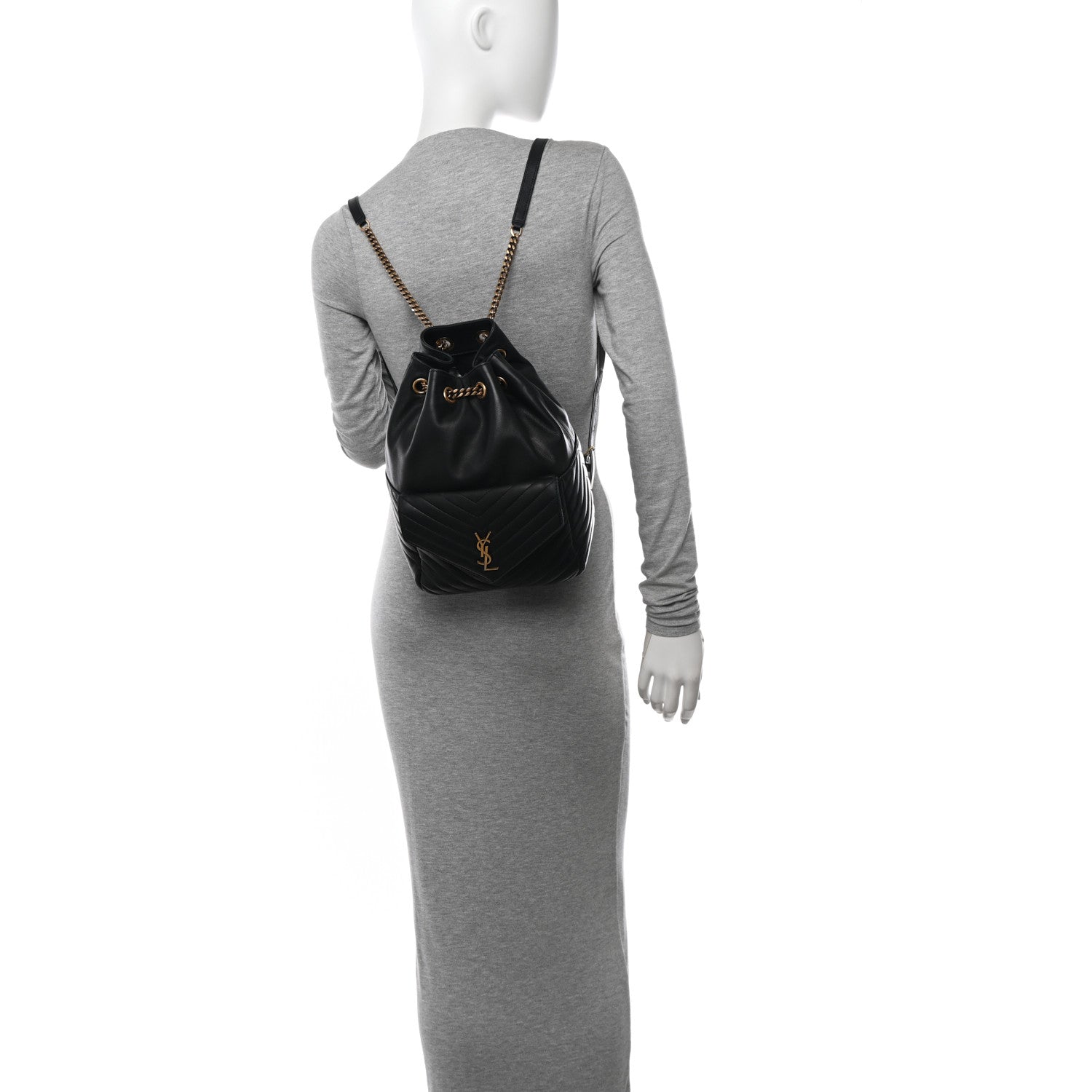 Saint Laurent Lambskin Matelasse Monogram Joe Backpack Black 2 of 11