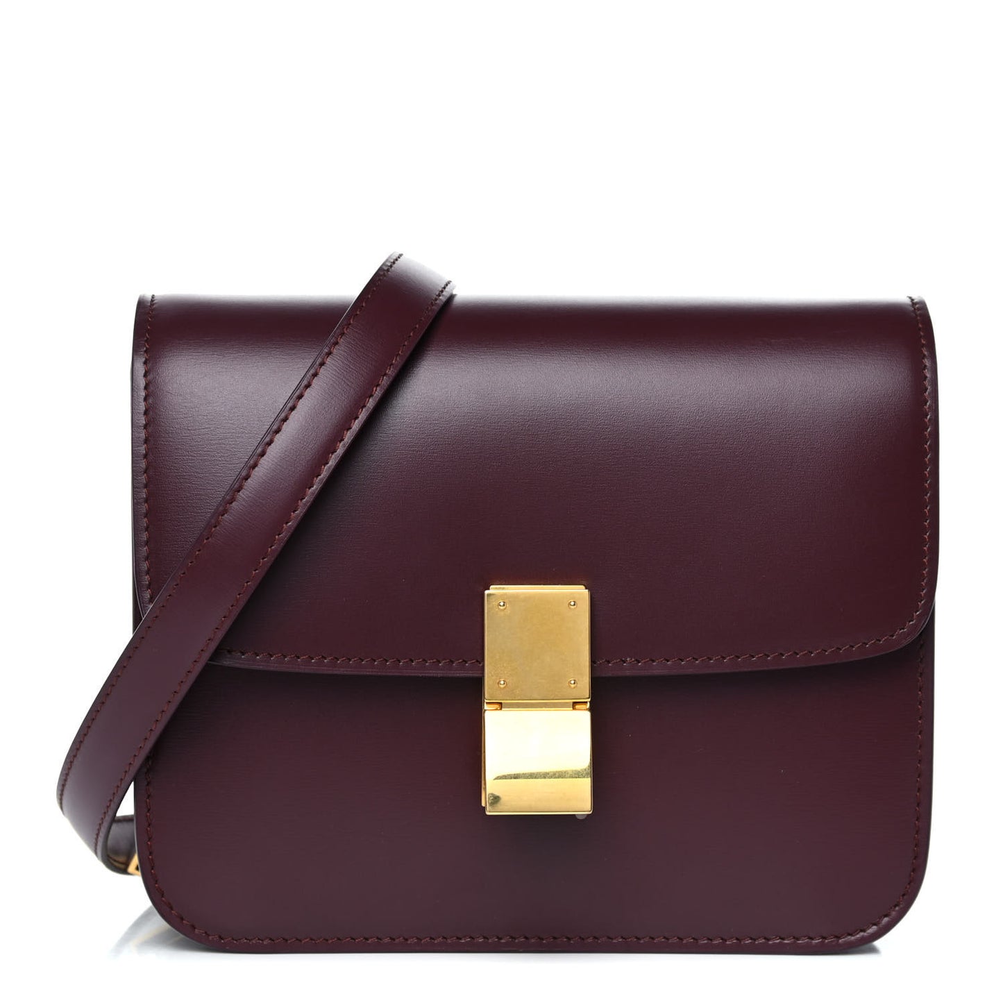 Box Calfskin Teen Classic Box Flap Burgundy