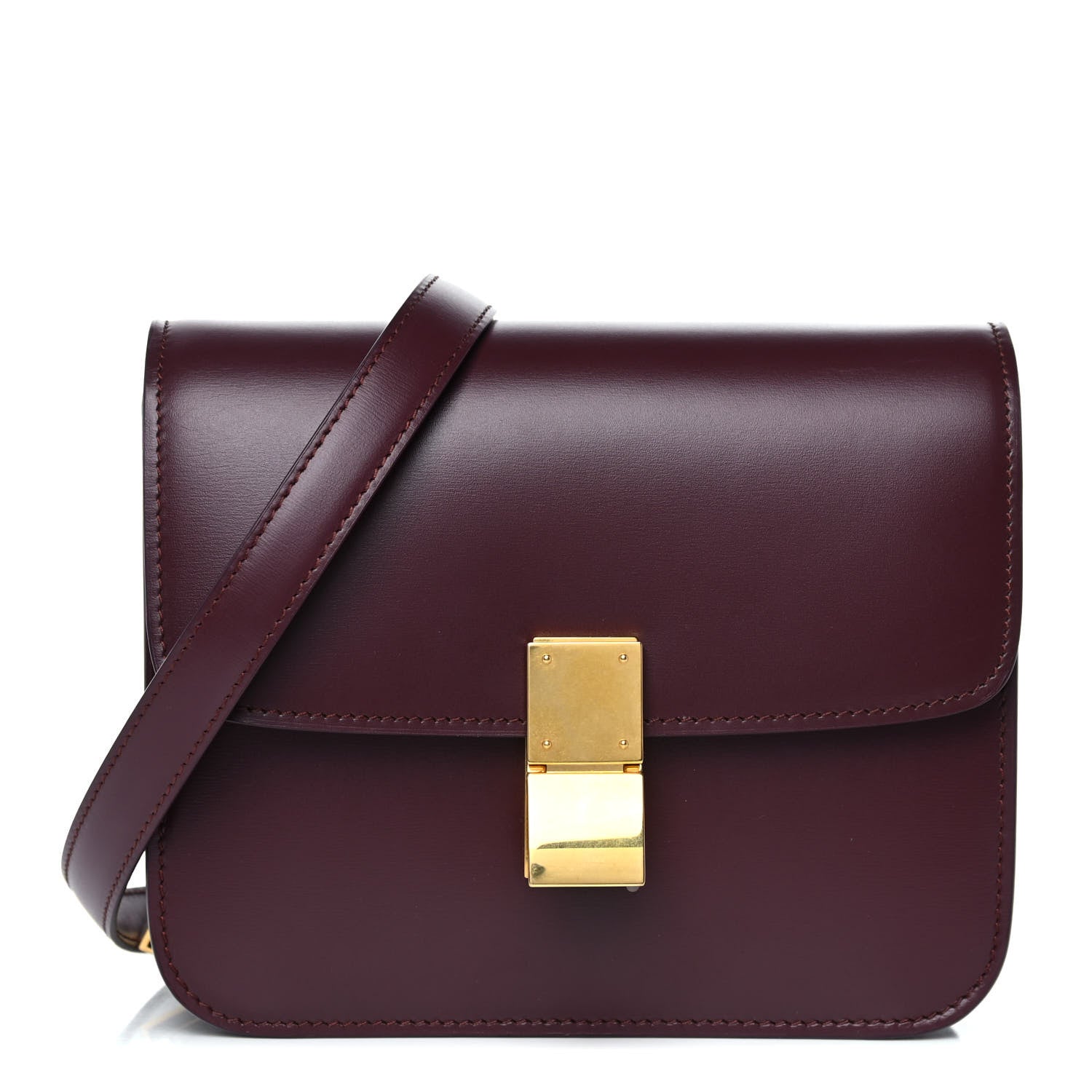 Celine Box Calfskin Teen Classic Box Flap Burgundy 1 of 10