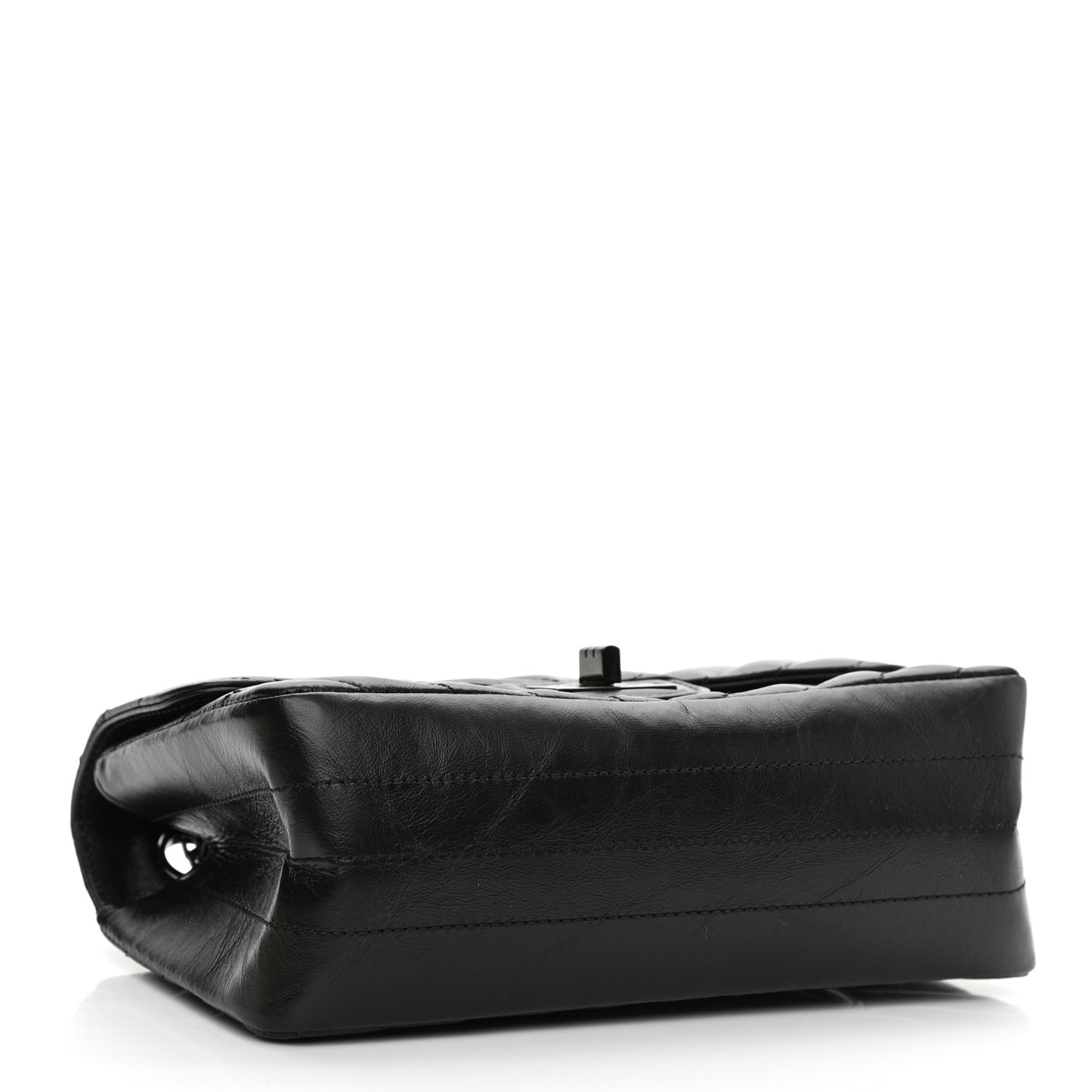 Aged Calfskin Chevron Quilted 2.55 Reissue Mini Flap So Black