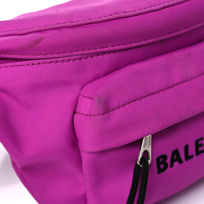 Balenciaga Sport Nylon Logo Embroidered Small Wheel Beltpack Fuchsia Black 14 of 18