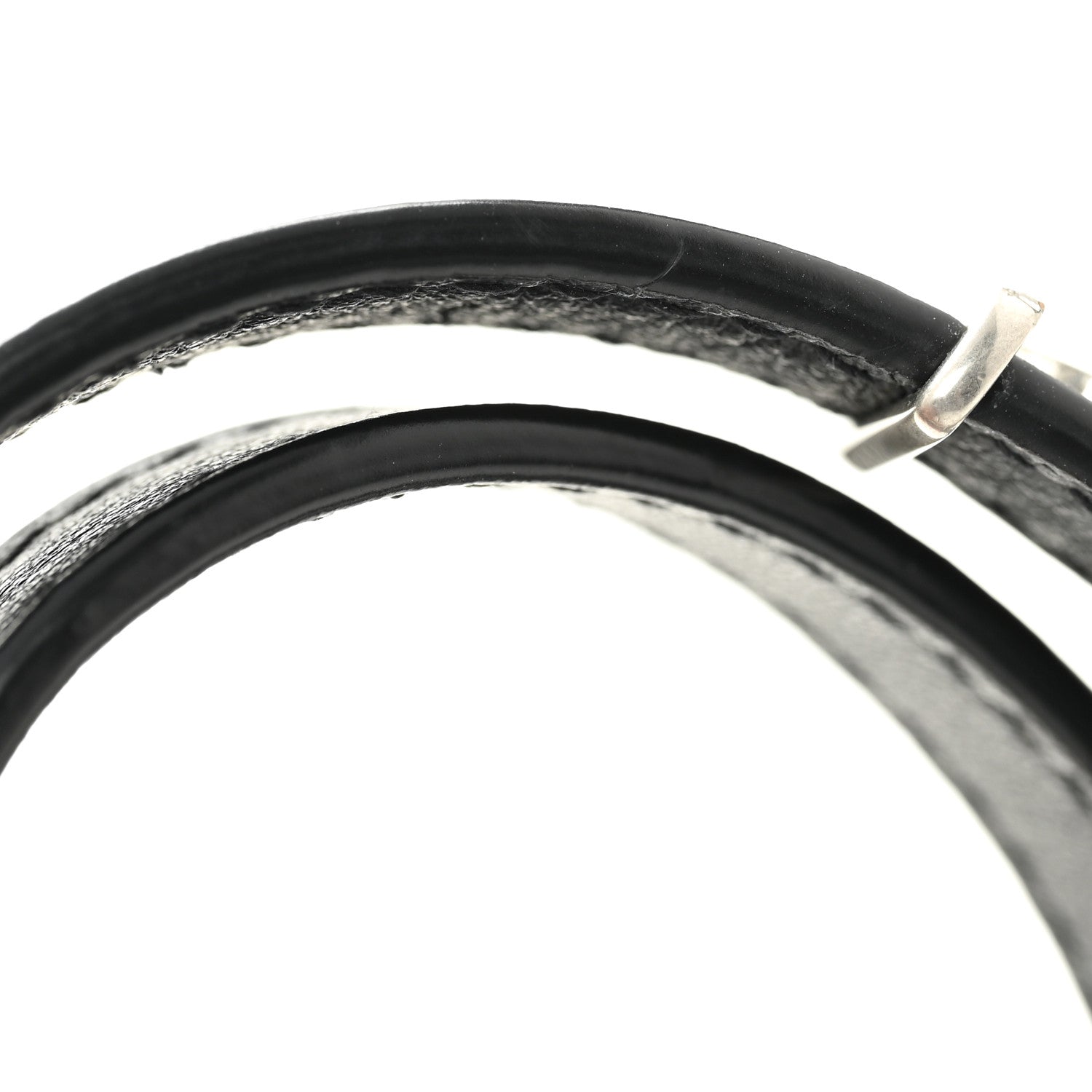 Saint Laurent Calfskin Opyum Double Wrap Bracelet Black 6 of 7