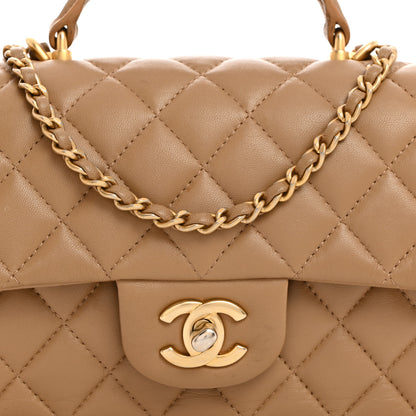 Chanel Lambskin Quilted Mini Metal Top Handle Rectangular Flap Beige 8 of 11