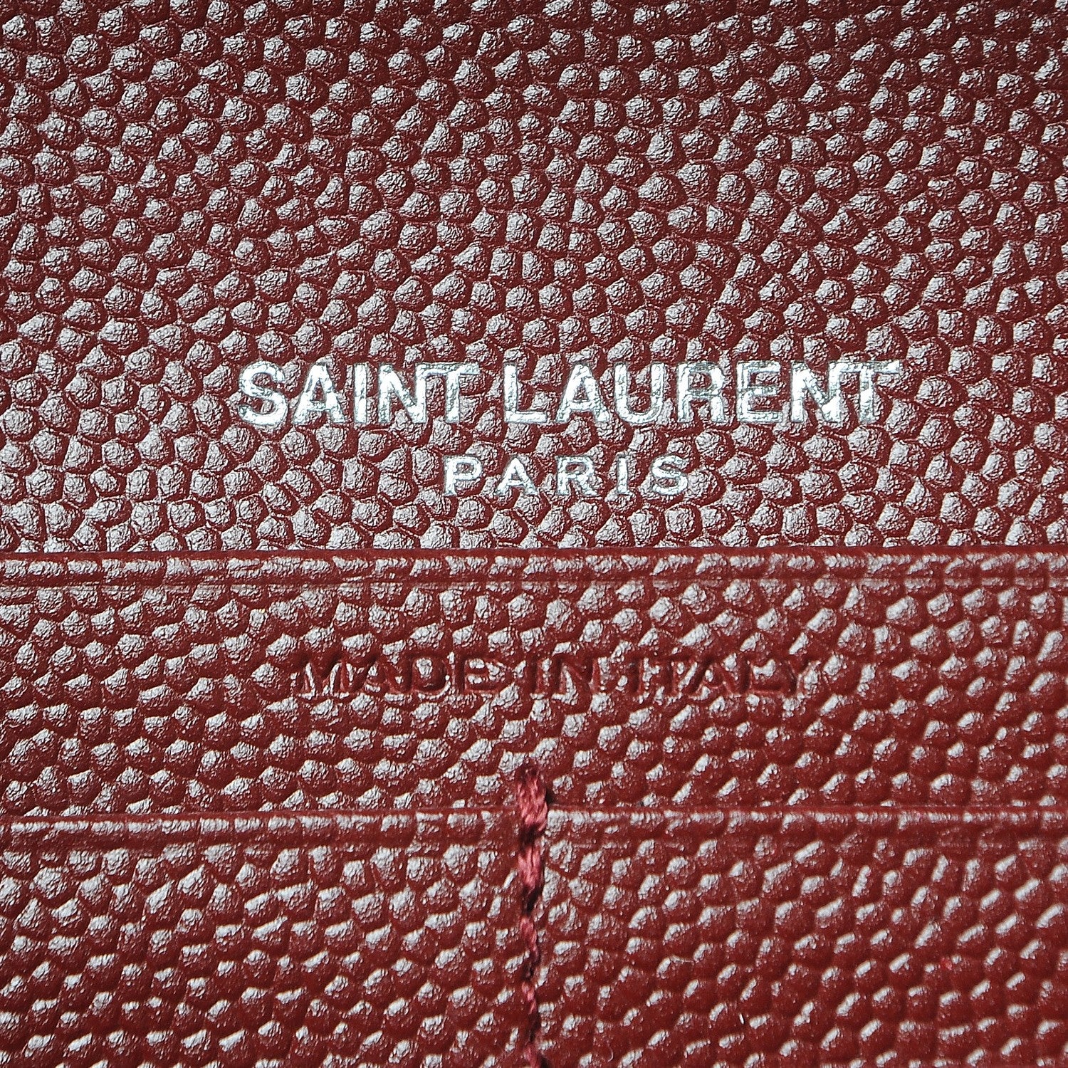 Saint Laurent Grain De Poudre Matelasse Chevron Monogram Wallet Palissandre 6 of 7