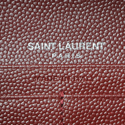 Saint Laurent Grain De Poudre Matelasse Chevron Monogram Wallet Palissandre 6 of 7