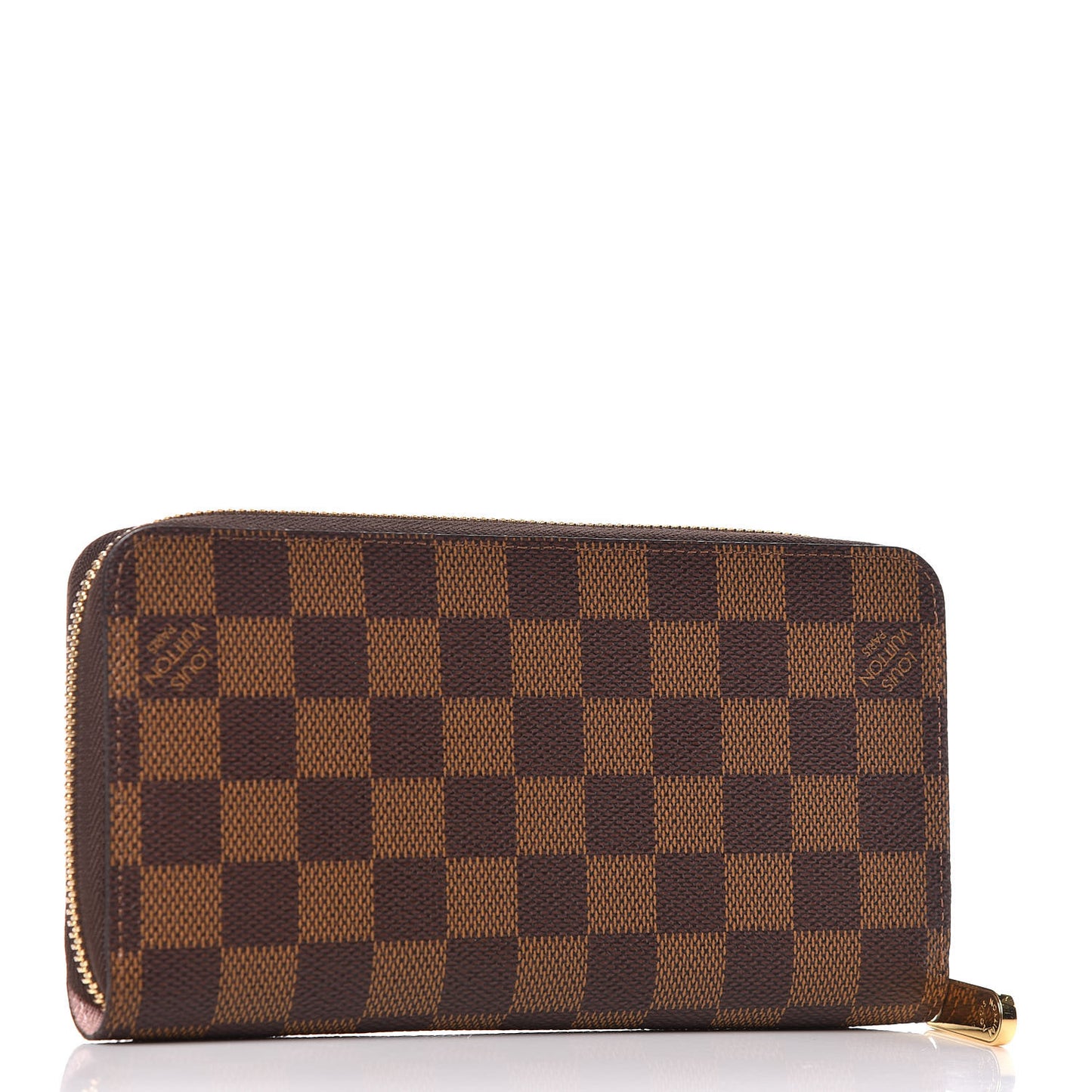 Damier Ebene Zippy Wallet Rose Ballerine