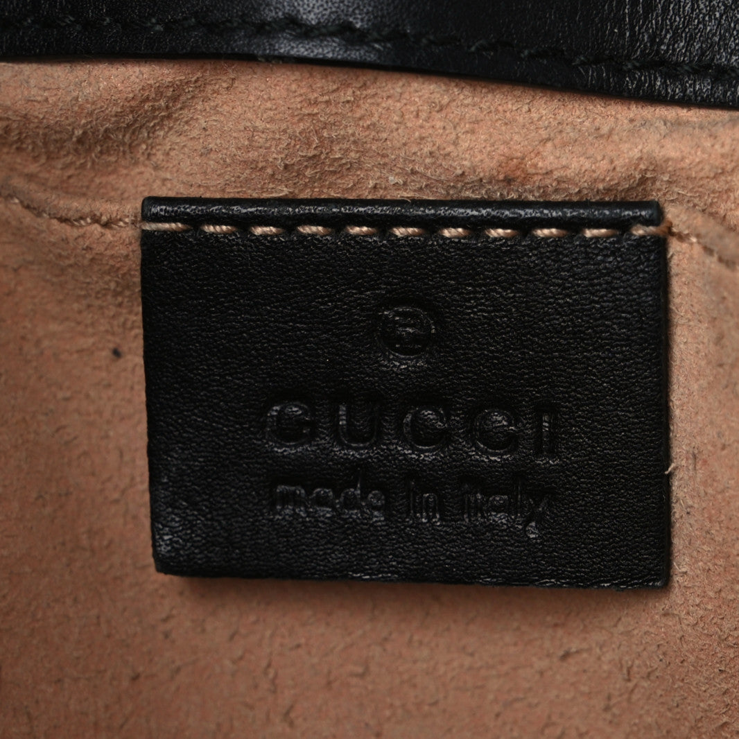 Gucci Calfskin Matelasse Mini GG Marmont Shoulder Bag Black 6 of 17