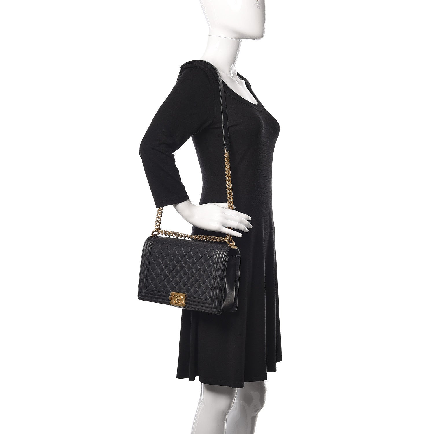 Chanel Calfskin Quilted New Medium Boy Flap Black 2 of 16