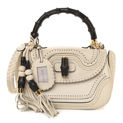 Gucci Calfskin Medium New Bamboo Top Handle Bag White 1 of 10
