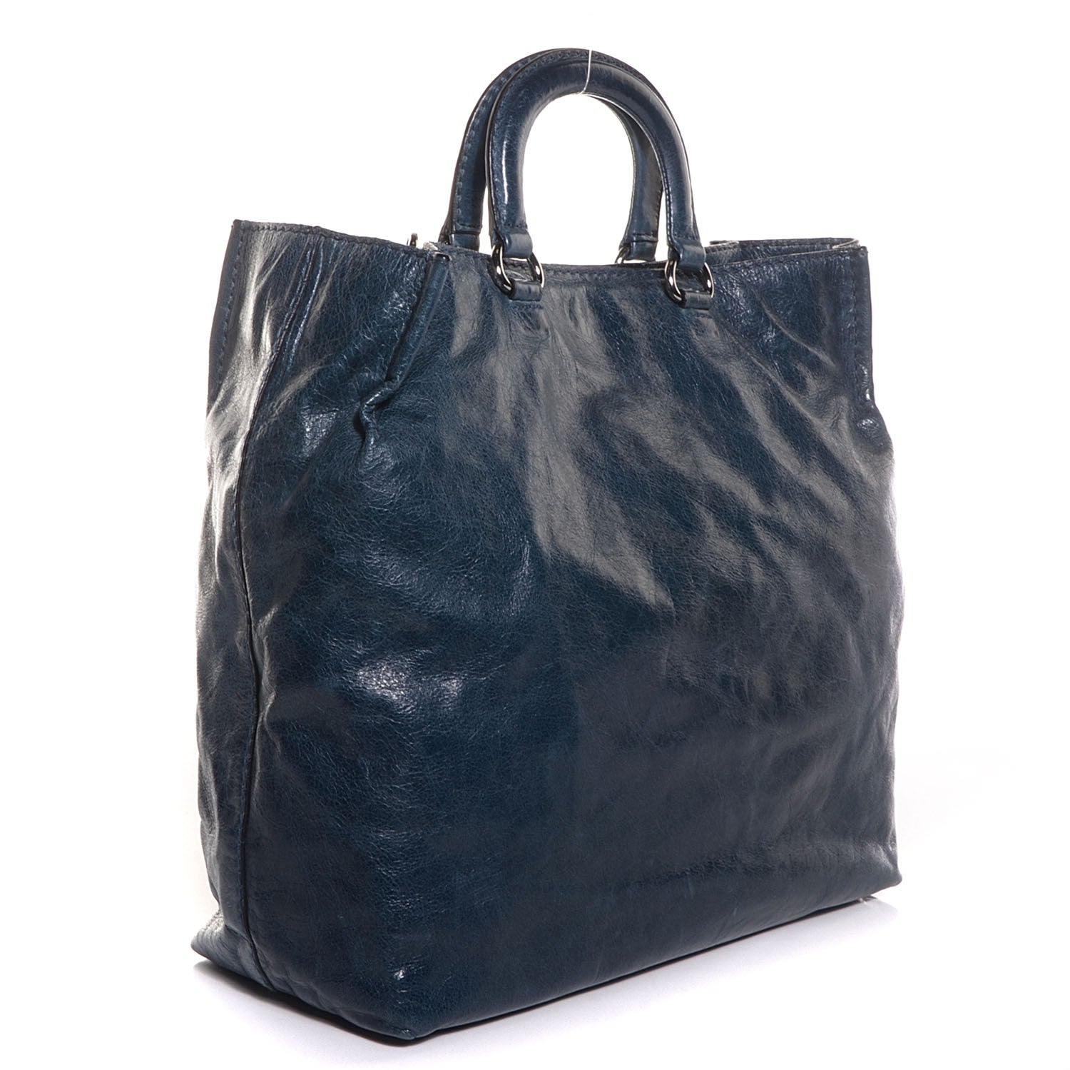 Prada Vitello Shine Tote Denim 3 of 10
