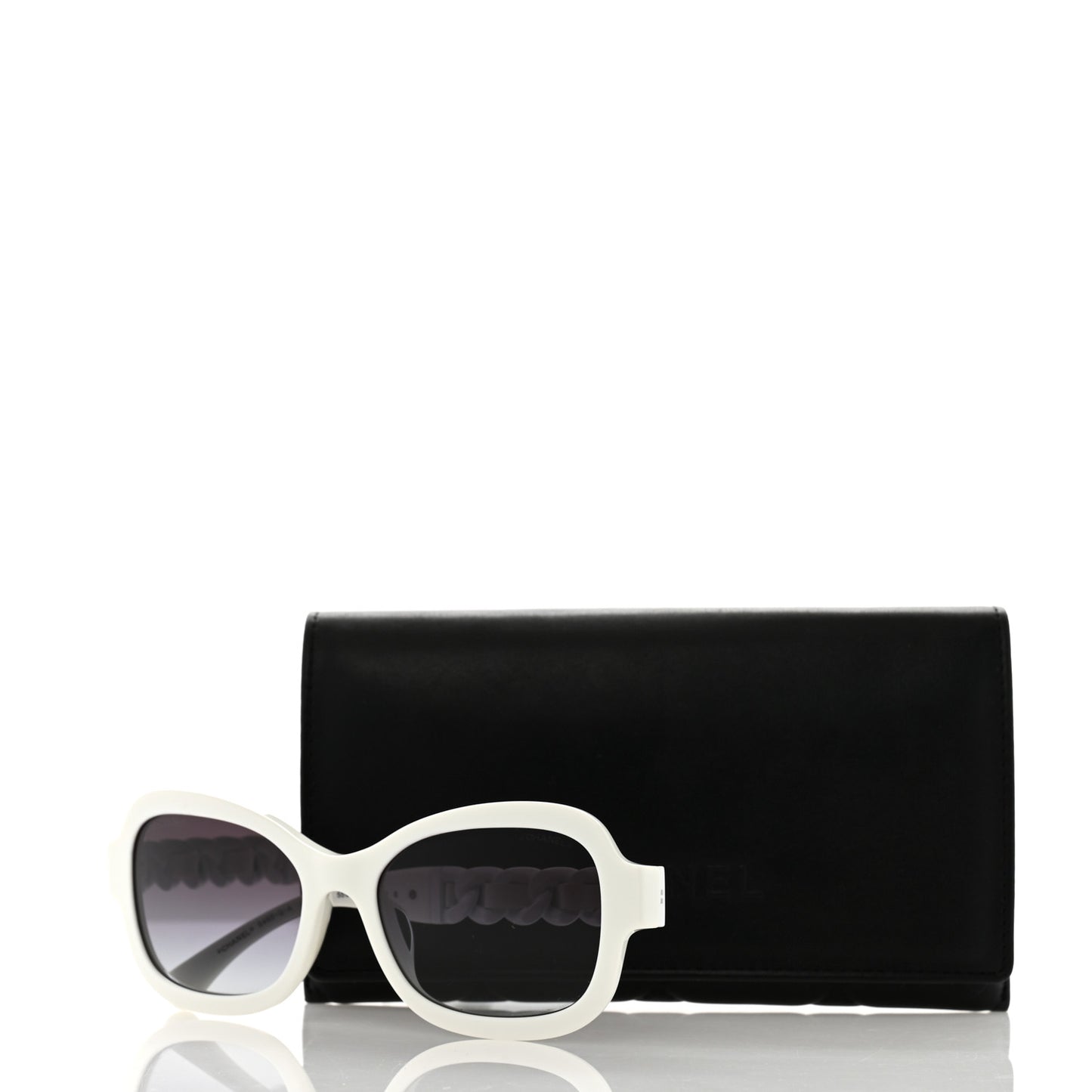 Acetate Chain Sunglasses 5465-Q White