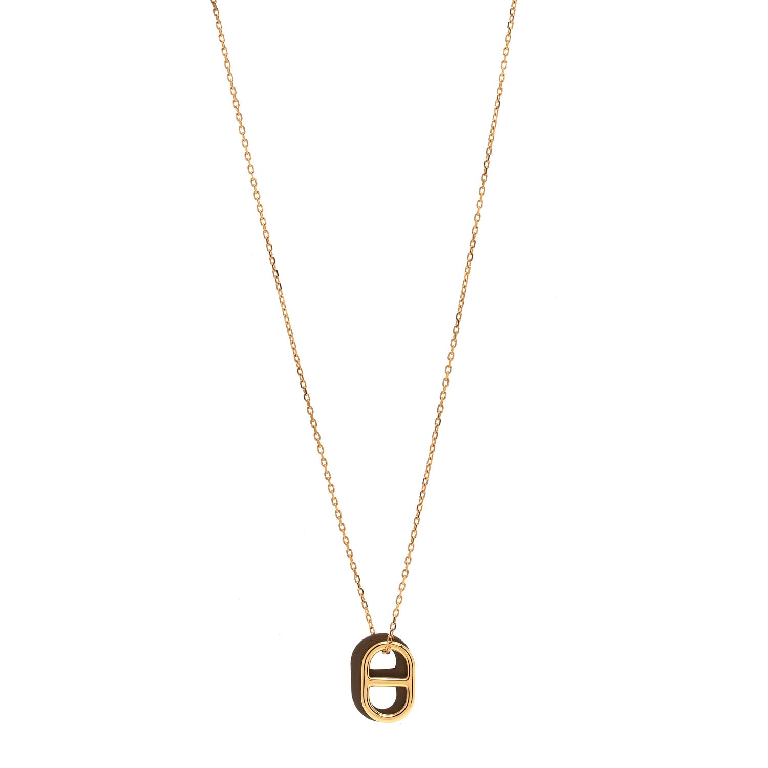 Hermes Swift O'Maillon Pendant Necklace Etoupe 1 of 7