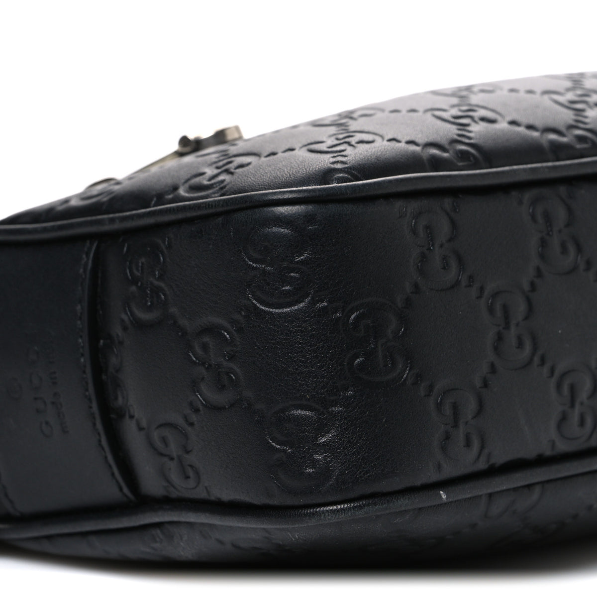 Gucci GG Calfskin Embossed Emblem Small Crossbody Bag Black 8 of 10