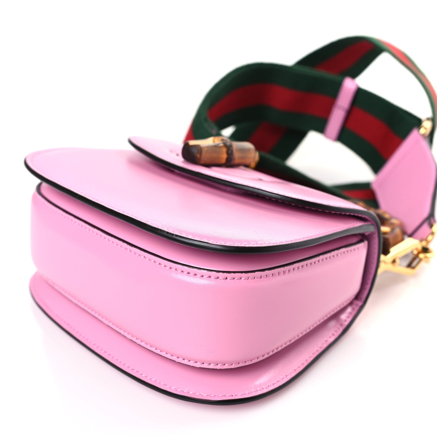 Boarded Dyana Lux Calfskin Web Mini Bamboo 1947 Top Handle Bag Nice Pink
