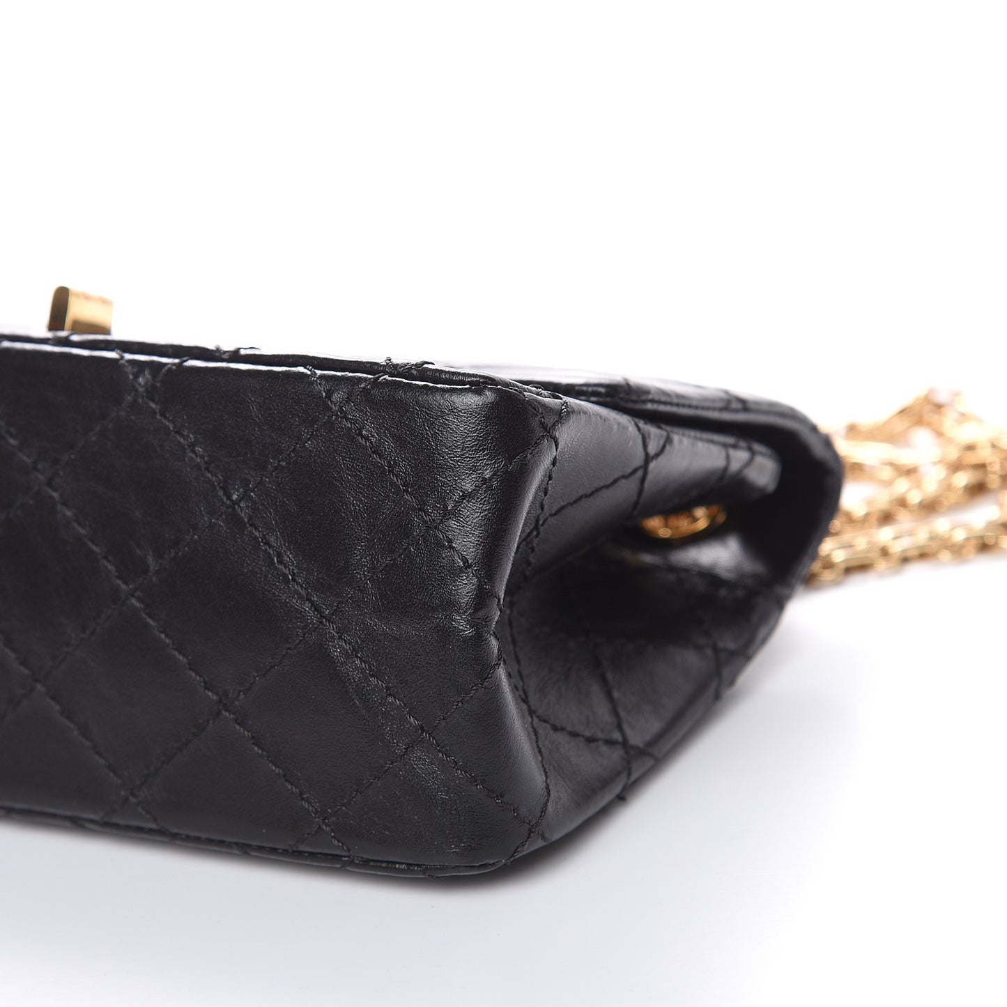 Aged Calfskin Quilted 2.55 Reissue Mini Flap Black