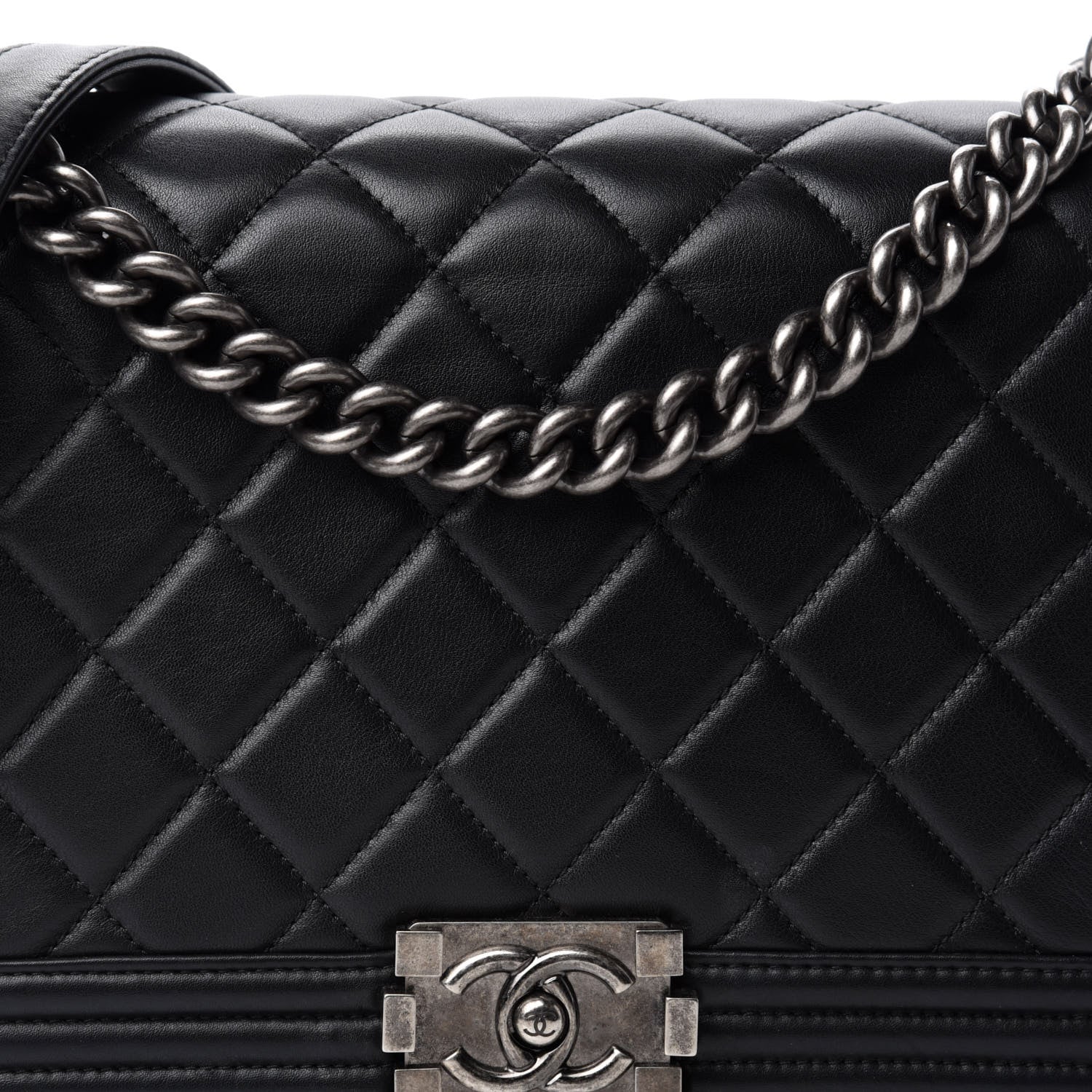 Chanel Lambskin Quilted New Medium Boy Flap Black 11 of 12