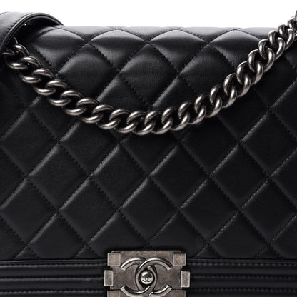 Chanel Lambskin Quilted New Medium Boy Flap Black 11 of 12