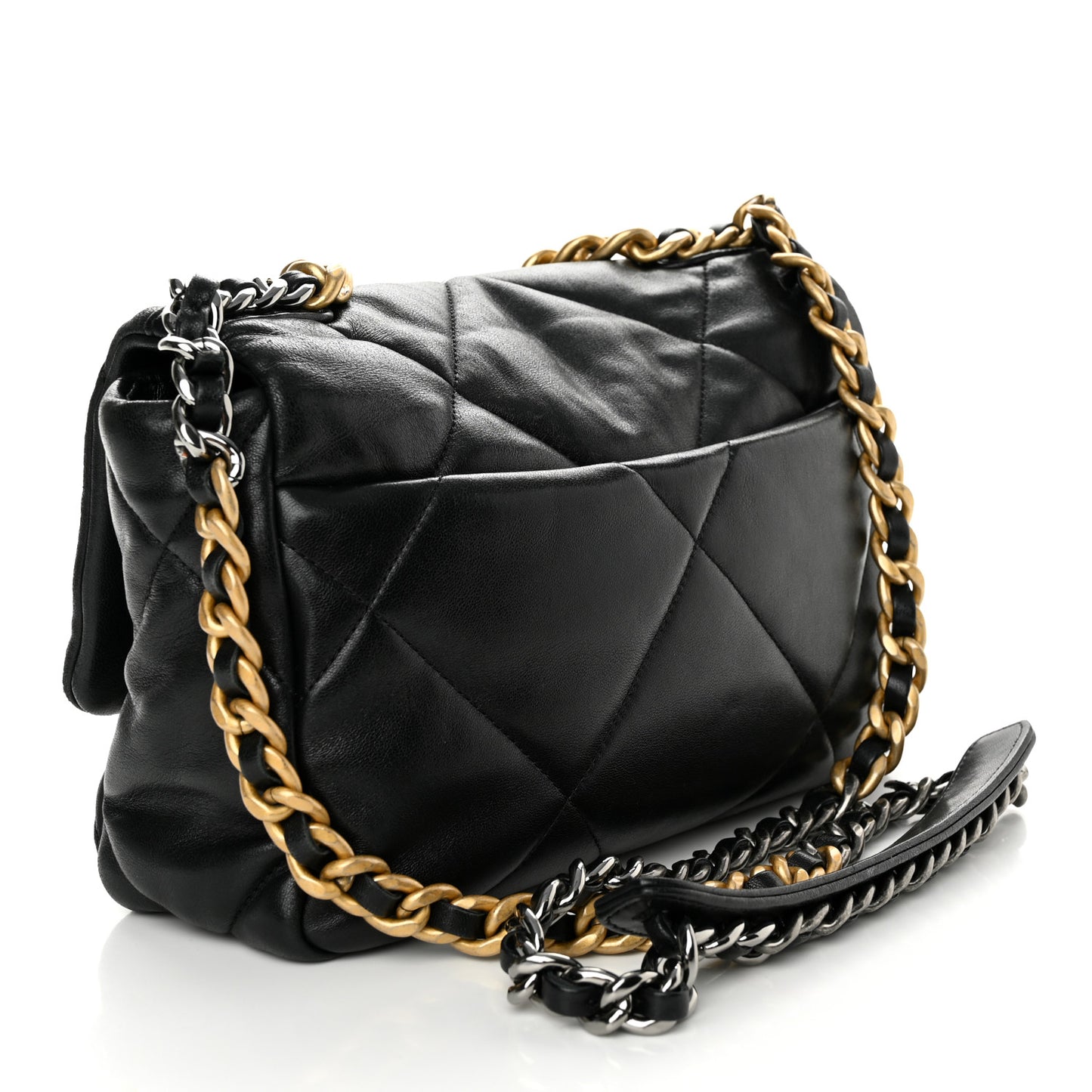 Lambskin Quilted Medium Chanel 19 Flap Black
