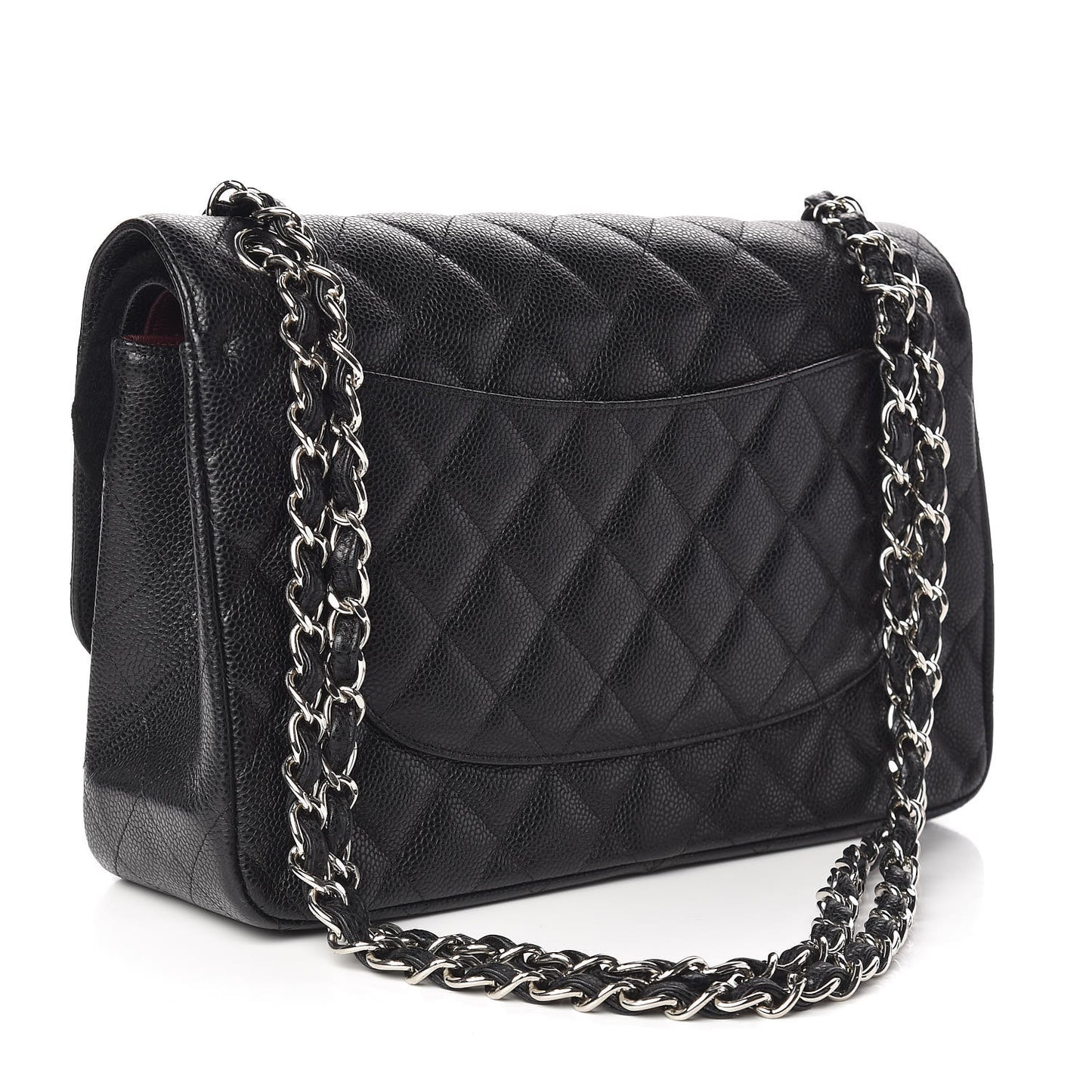 Caviar Quilted Jumbo Double Flap Black