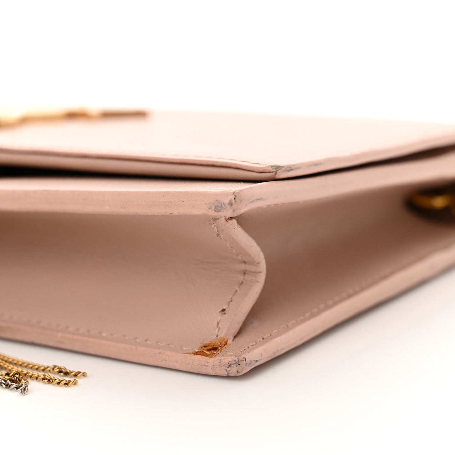 Smooth Calfskin Classic Monogram Kate Tassel Chain Wallet Pale Pink
