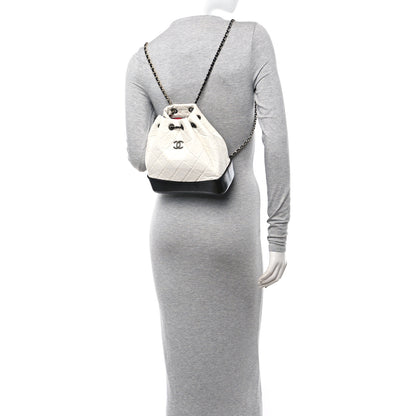 Chanel Aged Calfskin Quilted Small Gabrielle Backpack Black White 2 of 11