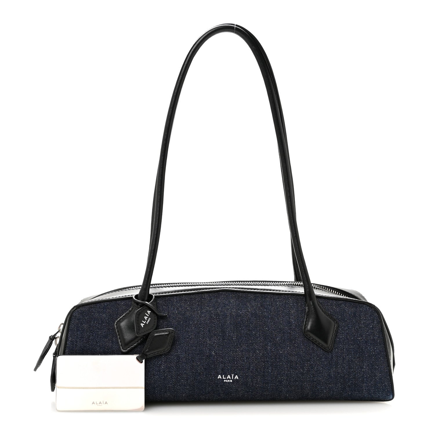 Alaia Denim Calfskin Medium Le Teckel Bag Bleu Denim 3 of 13